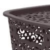 Cutting EDGE Unbreakable Plastic Turkish Baskets with Lid Fruit Vegetable Office Bathroom Stationary Home Rectangular Handle Basket (Set of 3, Brown, Small, Dimension:- 23.5X17X10.1 cm) view 4