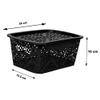 Cutting EDGE Turkish Baskets with Lid for Kitchen | Vegetables | Toys | Accessories (Set of 3, Black, Small, Dimension:- 23.5X17X10.1 cm) view 2