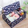 Vaoza Fabric 16 + 1 Foldable Storage Box/Closet Organizer/Drawer Organizer, Underwear Closet Storage for Socks, Bra, Panty, Tie, Scarf (Navy Blue Flower) view 1