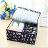 Vaoza Fabric 16 + 1 Foldable Storage Box/Closet Organizer/Drawer Organizer, Underwear Closet Storage for Socks, Bra, Panty, Tie, Scarf (Navy Blue Flower) view 2
