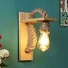 Homenique 7 Watt Wood Surface Mounted Classic Sconce Antique Lamp Natural Finished Antique Wall Lights - White (Bulb not Included) view 1