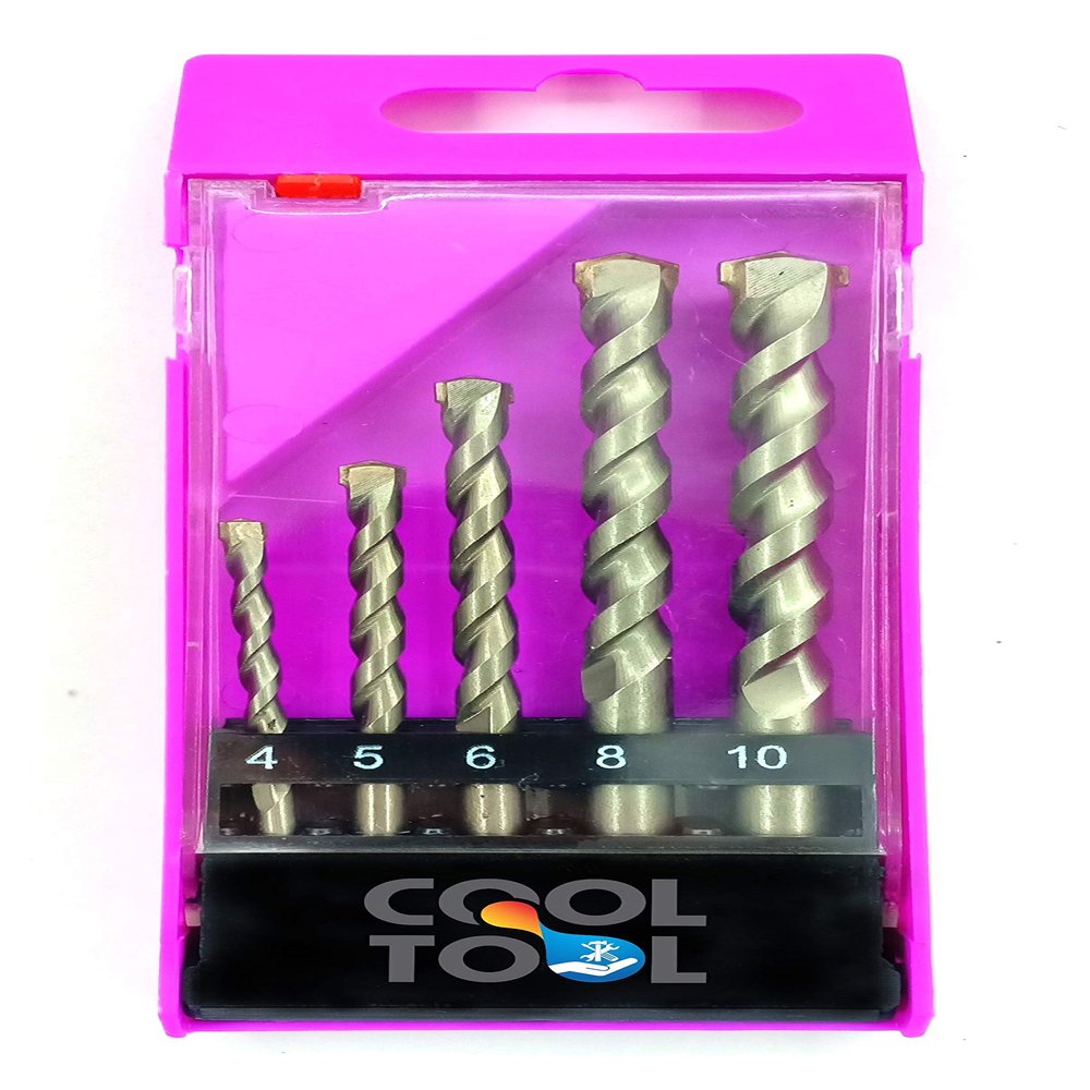 CoolTool Set Of 5 Pieces Masonry Drill Bits For Wall, Brick, Concrete, Etc.