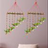 Wind Chimes for Home Decoration Paper Mache Showpiece Parrot Wind Chimes Home Decoration for Hall Balcony Wall/Door/Window Hanging Bells (90 cm, Green) - Combo Set of 2 view 3