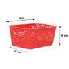 Cutting EDGE Unbreakable Plastic Turkish Baskets Without Lid for Fruit Vegetable Bathroom Stationary Toys Home Rectangular Basket (Set of 4, Red, Small, Dimension:- 23.5X17X10.1 cm) view 3