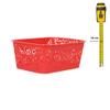Cutting EDGE Unbreakable Plastic Turkish Baskets Without Lid for Fruit Vegetable Bathroom Stationary Toys Home Rectangular Basket (Set of 4, Red, Small, Dimension:- 23.5X17X10.1 cm) view 4