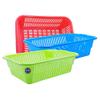 MorvI Plastic Natasha 1013 Multipurpose Basket, Set of 3 Pcs 4 Ltr, Brown Red Blue Color (Red Blue Green) view 1
