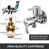 JAGGER JAG601 Full brass Quarter Turn 2 Way Angle Valve, Chrome Finish 2 In 1 Angle Valve For Pipe Connection In Bathroom With Wall Flange And Teflon tape (MARK) view 4