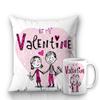 DECOR PRODUCTION Valentine Theme Printed Ceramic Coffee Mug 330 ml with Cushion, Valentine Gift for Boyfriend, Husband, Wife, Girlfriend, and Partner(Valentine_mugcushion_pt11_9) view 1