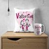 DECOR PRODUCTION Valentine Theme Printed Ceramic Coffee Mug 330 ml with Cushion, Valentine Gift for Boyfriend, Husband, Wife, Girlfriend, and Partner(Valentine_mugcushion_pt11_9) view 2