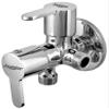 JAGGER JAG602 Mark Full Brass Quarter Turn 2 Way Angle Valve, Chrome Finish 2 in 1 Angle Valve for Pipe Connection in Bathroom with Wall Flange and Teflon Tape view 1