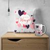 DECOR PRODUCTION Valentine Theme Printed Ceramic Coffee Mug 330 ml with Cushion, Valentine Gift for Boyfriend, Husband, Wife, Girlfriend, and Partner(Valentine_mugcushion_pt13_8) view 2