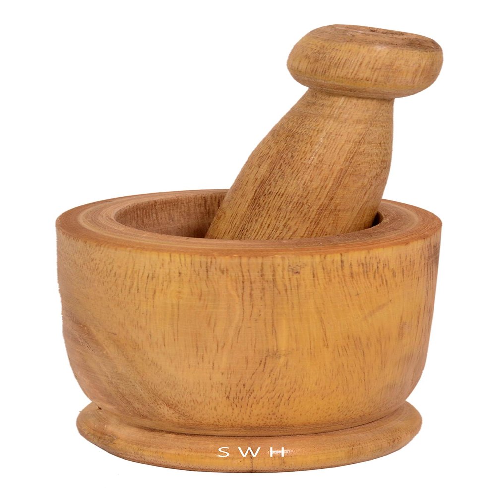 SUPER WOOD HANDICRAFTS Wooden Okhli Masher and Pestle Set Imam Dasta Spice Mixer Kharal/ Mortal And Pestle Set For Kitchen Product