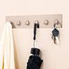 STOIQE Wooden Adhesive Wall Hooks for Towel Bathroom Transparent Heavy Duty Wall Hook No Drill for Coat/Towel/Key Robe on Door/Kitchen/Bathroom - Pack of 6 (Simple Hanger, 2 Pcs) view 2