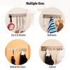 STOIQE Wooden Adhesive Wall Hooks for Towel Bathroom Transparent Heavy Duty Wall Hook No Drill for Coat/Towel/Key Robe on Door/Kitchen/Bathroom - Pack of 6 (Simple Hanger, 2 Pcs) view 4