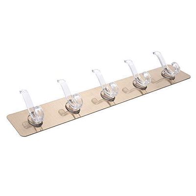 STOIQE Self Adhesive No Drills Wall Bathroom Towel Hanger Hook Rail Hooks Kitchen Bathroom Strong Sticky Bathroom Towel Hanger (Unique Hanger, 2 Pcs)