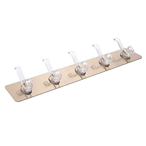 STOIQE Self Adhesive No Drills Wall Bathroom Towel Hanger Hook Rail Hooks Kitchen Bathroom Strong Sticky Bathroom Towel Hanger (Unique Hanger, 2 Pcs)