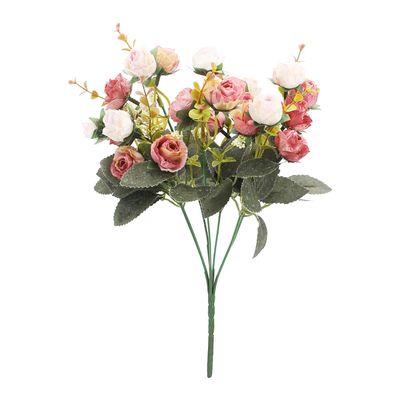 Kayra Decor Artificial Flower UV Resistant Greenery Bushes Bouquet to Brighten up Your Home, Kitchen, Garden Indoor & Outdoor Office Decor (Peach Pink, 1Piece)