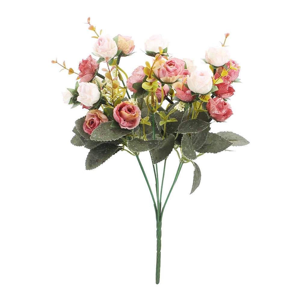 Kayra Decor Artificial Flower UV Resistant Greenery Bushes Bouquet to Brighten up Your Home, Kitchen, Garden Indoor & Outdoor Office Decor (Peach Pink, 1Piece)