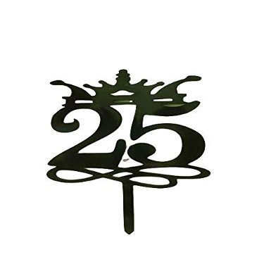 Shopping Time 25 Number Black Cake Topper