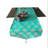 Pink parrot- Dupian Silk Light sea Green with Gold Motiv Table Runner 12x70 inch 1 pc view 1