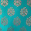 Pink parrot- Dupian Silk Light sea Green with Gold Motiv Table Runner 12x70 inch 1 pc view 3