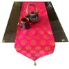 Pink parrot- Dupian Silk Pink with Gold Motiv Table Runner 12x70 inch 1 pc view 1