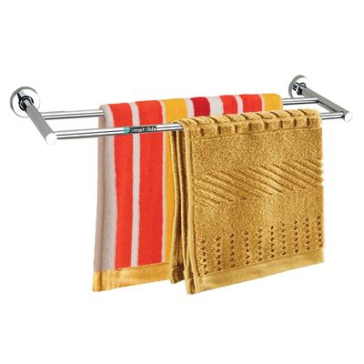SmartSlide Stainless Steel 24 inch Nickel Chrome Plated Heavy Double Towel Bar/Towel Rod/Towel Holder/Towel Rack for Bathroom and Kitchen