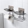 Wosta 2PCS Tissue Paper Holder Shower Caddy Adhesive Bathroom Stainless Steel Shelves Floating Shelves for Kitchen,Bathroom Organizer,Decor view 1