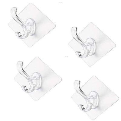 Greeya Towel Hooks - Bathroom Hook - Self Adhesive Hooks Office Hooks Hanging Keys for Kitchen Stick on Wall - Waterproof Hooks (10)