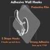 Greeya Towel Hooks - Bathroom Hook - Self Adhesive Hooks Office Hooks Hanging Keys for Kitchen Stick on Wall - Waterproof Hooks (10) view 4