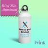 Prink Aluminium Born to Play Cricket themed Sipper Water Bottles for Men (600ml, White) view 2