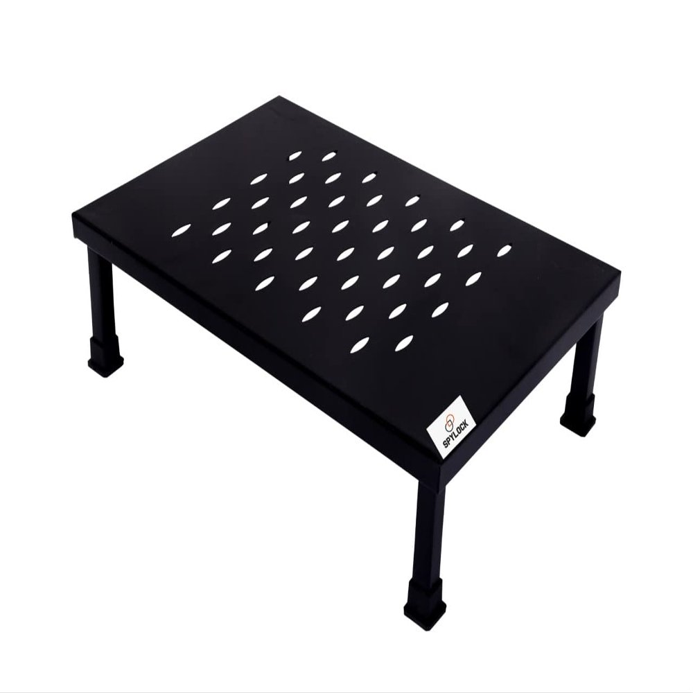 SPYLOCK Heavy Duty Universal Standard Foldable Iron Stretch Shelf/Rack/Wall Mount/Oven for Microwave Oven Stand (Black)