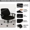 HOTKEI Black 2 Piece Set of 1 Office Chair Cover 200GSM Fabric Stretchable Elastic Polyester Removable Washable Office Computer Desk Executive Rotating Chair Seat Covers Slipcover Protector view 2