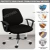 HOTKEI Black 2 Piece Set of 1 Office Chair Cover 200GSM Fabric Stretchable Elastic Polyester Removable Washable Office Computer Desk Executive Rotating Chair Seat Covers Slipcover Protector view 3
