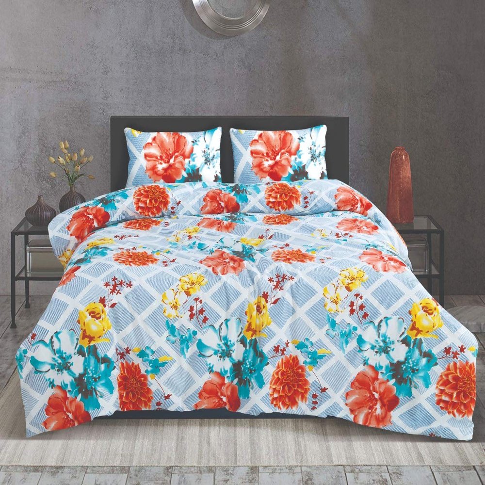Shingaar Home Glace Cotton Double Bedsheet with 2 Pillow Covers (90x90)