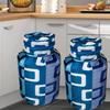 E-Retailer Polyester 3-Layered LPG Gas Cylinder Covers with Zip Enclosure Pack of 2- (Color -Geometric Blue, Size-26x14 Inches) view 1