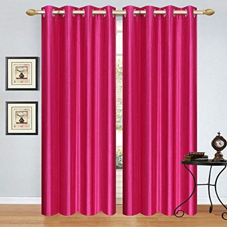 FABDRAPE Polyester Window Plain Solid Long Crush Curtain,Rani,Window 6-feet,Pack of 1, Eyelet