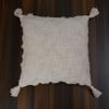 pepme Cotton Cushion 100 TC Cover Tufted Triangle Design, Handwoven 16 Inch Bohemian Pillow Case For Living Room Decorative Throw Sofa (Off-White, Square, Pack Of 1) view 3
