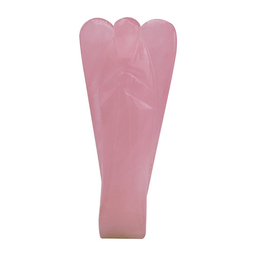 REMEDYWALA Energized Rose Quartz Crystal Angel, Natural Reiki Stone Angel Healing Gemstone (2 IN)