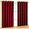 FABDRAPE Polyester Window Plain Solid Long Crush Curtain,Maroon,Window 6-feet,Pack of 1, Grommets view 1