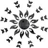 Bikri Kendra - Sun Flame with 20BUTTERFLY Black - 3D Acrylic Decorative Mirror Murals Wall Stickers view 1