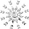 Bikri Kendra - Sun Flame with 20BUTTERFLY Silver - 3D Acrylic Decorative Mirror Murals Wall Stickers view 1
