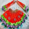 Brij Sugandha Flower Devi Maa Lehanga Patka Dress | Silk Poshak for Radha Rani & Female God Idols- Random Color by The Kanha Store (5 INCH LEHANGA) view 2