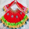 Brij Sugandha Flower Devi Maa Lehanga Patka Dress | Silk Poshak for Radha Rani & Female God Idols- Random Color by The Kanha Store (5 INCH LEHANGA) view 4