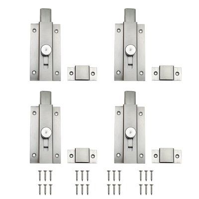 Volo 5 inch Heavy Duty Door Security Latch Lock Tower Bolt for, Baby Latch, Home, Bathroom, Kitchen,Office .(Color :Silver) (Pack of 4Pcs.)