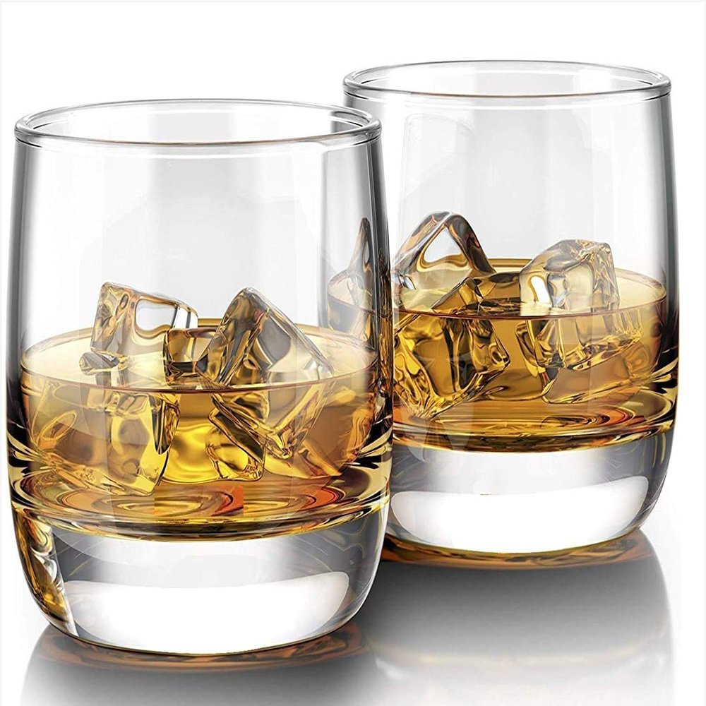 Paksh Novelty Italian Style Crystal Whiskey Glasses - Packaging for Any Occasion - Lead-Free Premium Crystal Clear Glass - Set of 2, 300 ML (2)