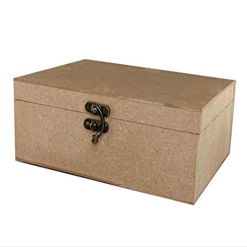 Woodcraft Original MDF Box Craft - Plain MDF Wood Blank Rectangular Box for Painting, Wooden Sheet Craft, Decoupage, Resin Art Work & Decoration (8x6inch and height:3inch) DIY