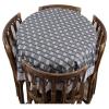 CASA-NEST Waterproof 6 Seater Round Table Cover with Leather Touch and White Lace (72 inch Diameter) printed007 view 1