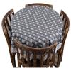 CASA-NEST Waterproof 6 Seater Round Table Cover with Leather Touch and White Lace (72 inch Diameter) printed007 view 2