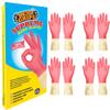 BEAR GRIPS Supreme Reusable Latex Rubber Dish Washing and Cleaning Gloves. Gardening, Kitchen, Car and Bathroom cleaning heavy-duty hand gloves (Large, Pink & White, 4 Pairs) view 1